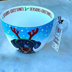 PORTOBELLO BY DESIGN MUG SEASONS GREETING RUDOLF DOG ENGLAND PORCELAINE